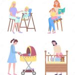 mother-children-cradle-baby-story-time-woman-kid-vector-mother-reading-story-to-daughter-lady-pram-mom-looking-151478664